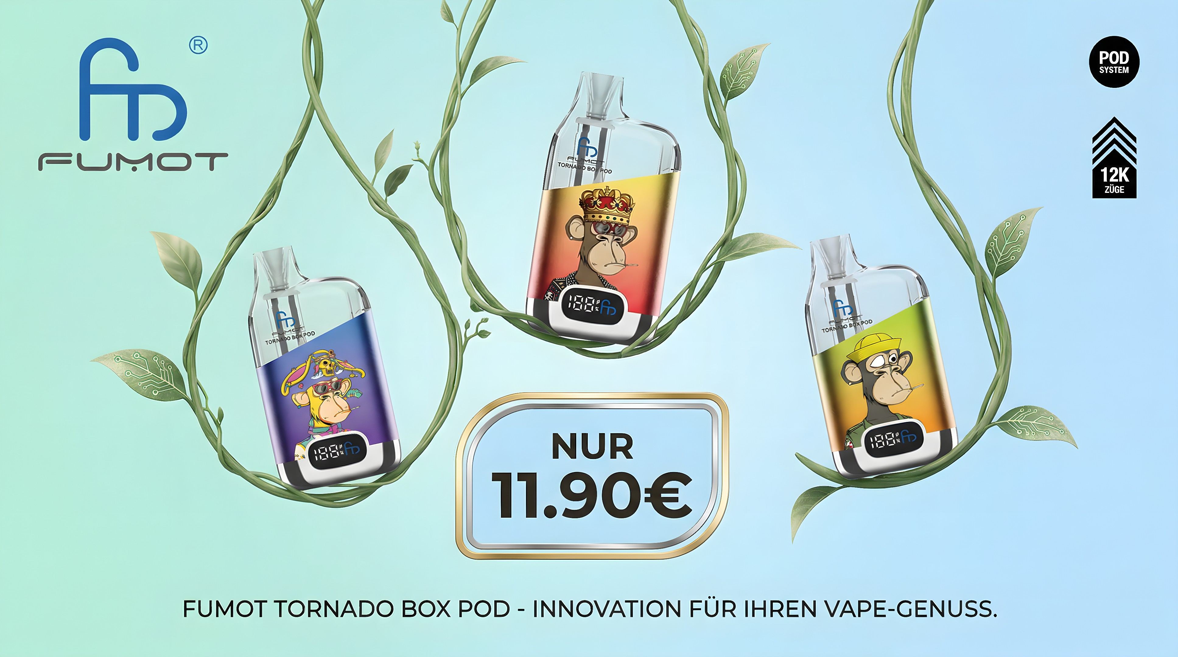 Fumot Tornado Digital Box Pod 12000 - Vaperking