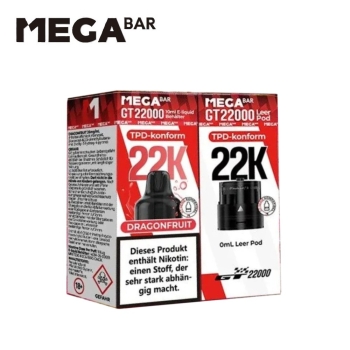 Mega Bar GT 22000  - Dragonfruit - Prefilled Pod-Liquid 20mg