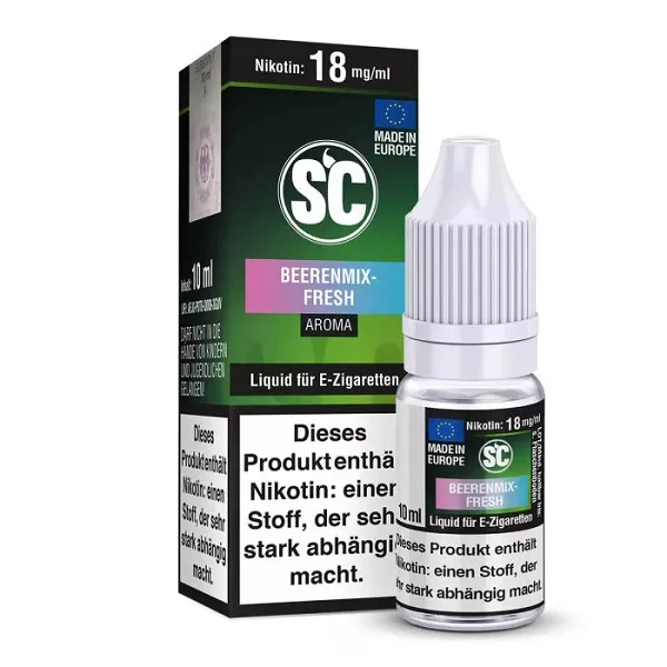 „SC Liquids Beerenmix Fresh – Fruchtiges Beeren-Vape Liquid für Dampfer in verschiedenen Nikotin-Stärken 0mg, 3mg, 6mg, 12mg.