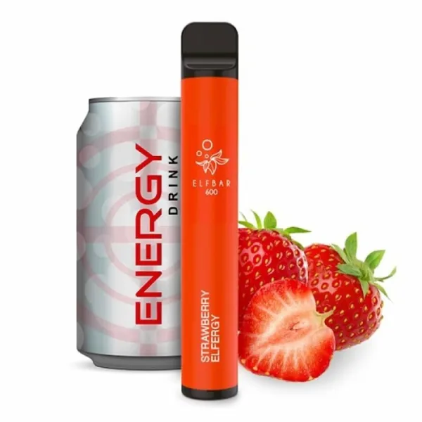 ELF BAR 600 Elfergy Strawberry Einweg E-Zigarette – fruchtiger Erdbeergeschmack mit Energy-Drink-Aroma und 20 mg Nikotinsalz