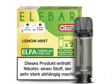 ELFA Pods by Elfbar - Lemon Mint - Prefilled Pod 2ml/ Stück