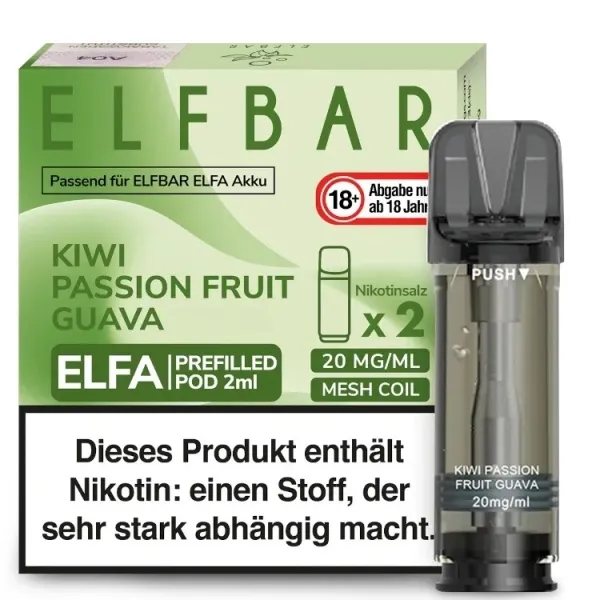 ELFA Pods by Elfbar - Kiwi Passionfruit Guava - Prefilled Pod 2ml/ Stück