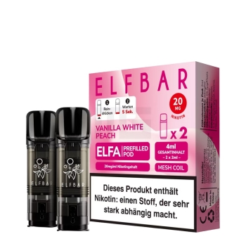 ELFA Pods by Elfbar - Vanilla White Peach - Prefilled Pod 2ml/ Stück