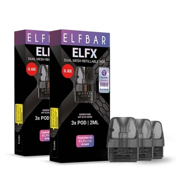 Elfbar Elfx Dual Mesh Refillable Pods - 3er Packung - 2ml (3 Stück pro Packung)