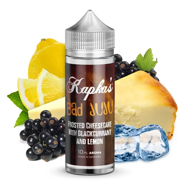 Kapka's Flava Bad Juju Aroma 10 ml – Cremiger Käsekuchen mit schwarzen Johannisbeeren und Zitronenfrische – jetzt bei Vaper King​