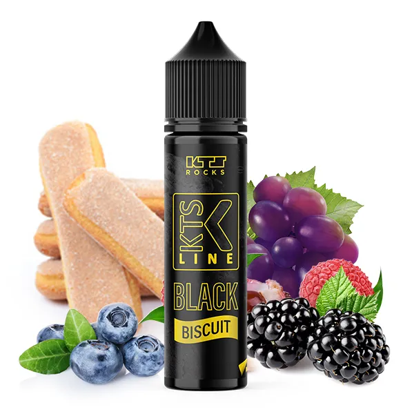 KTS Line Black Biscuit Aroma 10 ml – Fluffiger Biskuit trifft auf fruchtige Litschi, Heidelbeere, Traube und Brombeere – jetzt bei Vaper King​