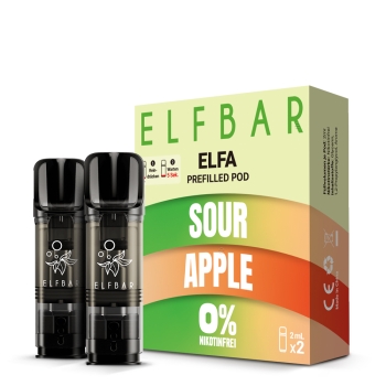 ELFA Pods by Elfbar - Sour Apple - Prefilled Pod 2ml/ Stück Omg