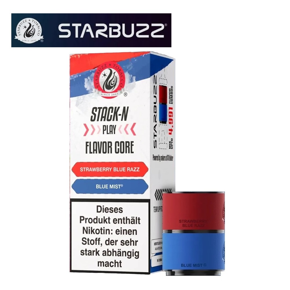 StarBuzz Stack-N Play Strawberry Blue Razz Blue Mist Pods 20 mg ...