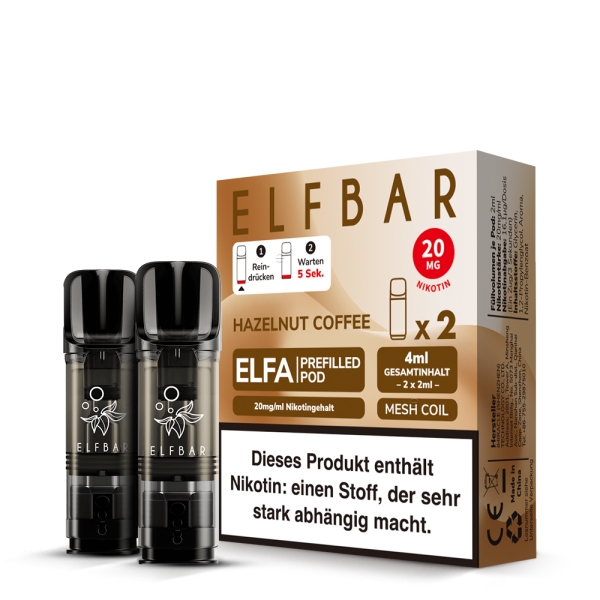 ELFA Pods by Elfbar - Hazelnut Coffee - Prefilled Pod 2ml/ Stück