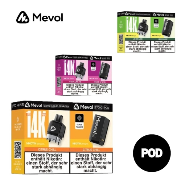 Mevol S7000 14K Pods alle Sorten
