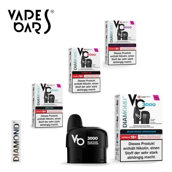 Vapes Bars Diamond 3000 Pods Alle Sorten 20mg