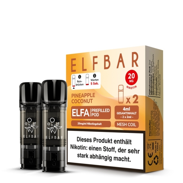 ELFA Pods by Elfbar - Pineapple Coconut - Prefilled Pod 2ml/ Stück