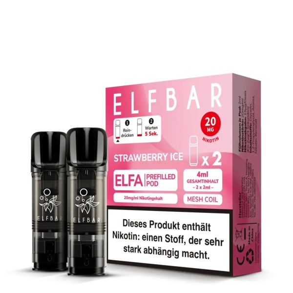 ELFA Pods by Elfbar - Strawberry Ice - Prefilled Pod 2ml/ Stück