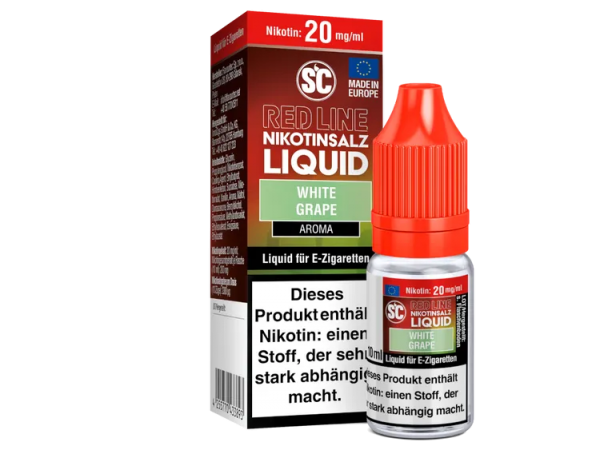 SC Red Line White Grape Nikotinsalz Liquid – 10ml Flasche E-Liquid für E-Zigaretten mit intensivem weißen Traubengeschmack