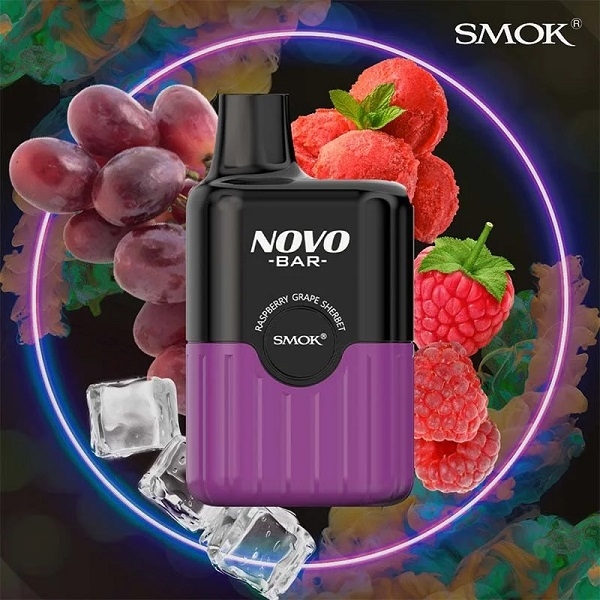 Smok Novo Bar B600 - Raspberry Grape Sherbet - EINWEG E - ZIGARETTE 20mg